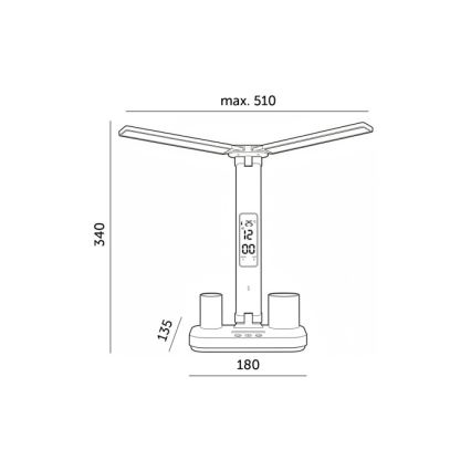 Lâmpada de Mesa Recarregável LED Dimerizável NOBLITE P LED/5W/5V 3000/4000/6000K 2200 mAh branca