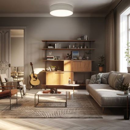 Candeeiro de tecto 2xE27/40W/230V Ø 38 cm bege