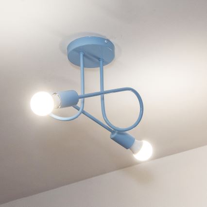 Candeeiro de tecto aparente OXFORD 2xE27/15W/230V, azul