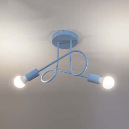 Candeeiro de tecto aparente OXFORD 2xE27/15W/230V, azul