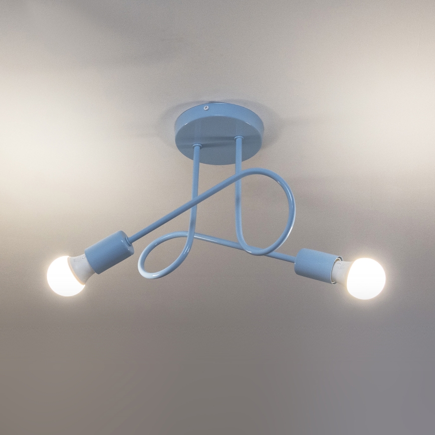 Candeeiro de tecto aparente OXFORD 2xE27/15W/230V, azul