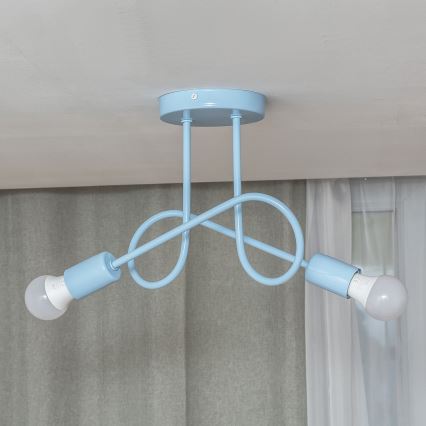 Candeeiro de tecto aparente OXFORD 2xE27/15W/230V, azul