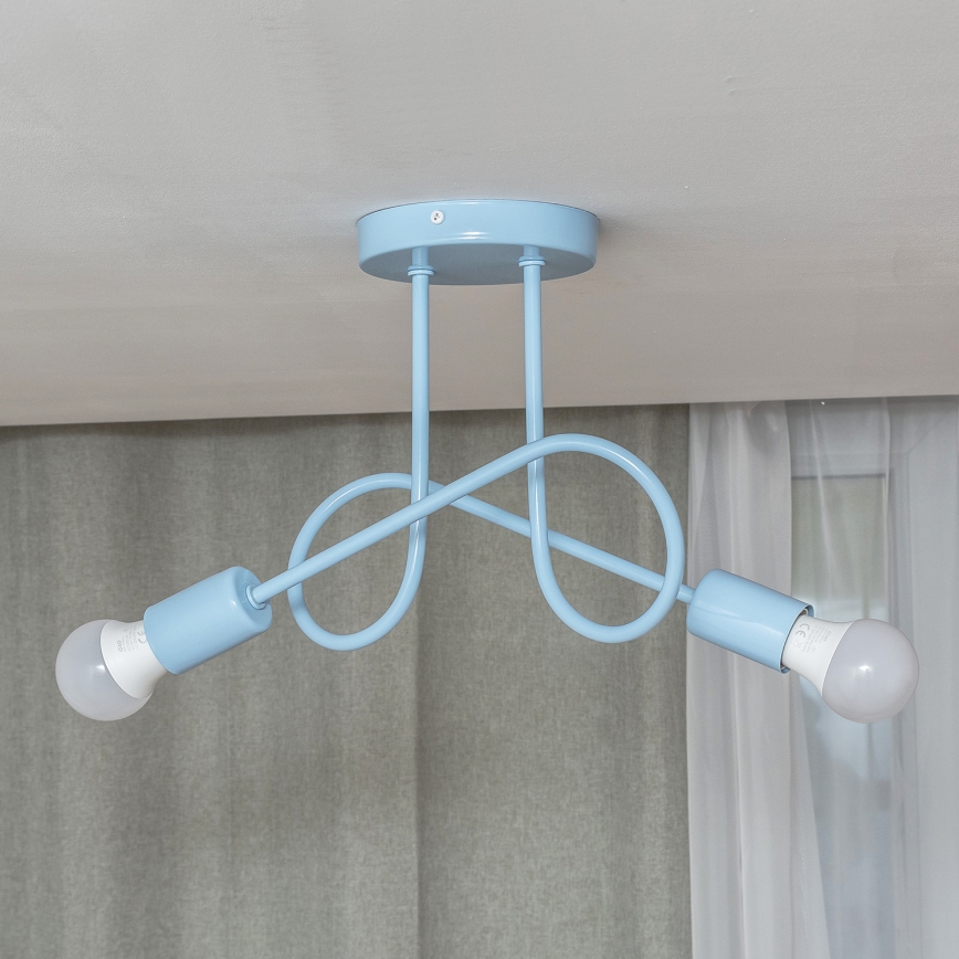 Candeeiro de tecto aparente OXFORD 2xE27/15W/230V, azul
