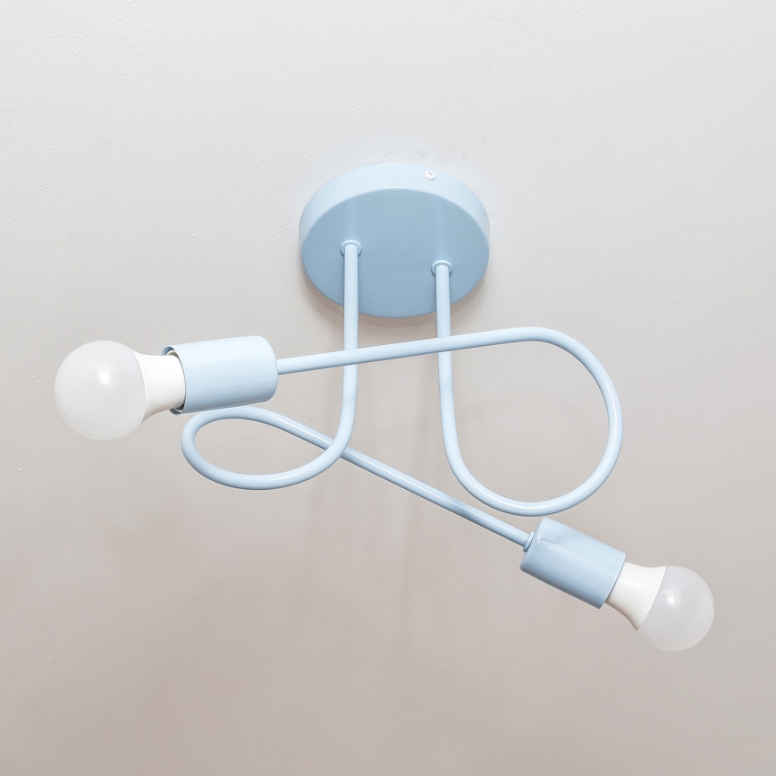 Candeeiro de tecto aparente OXFORD 2xE27/15W/230V, azul