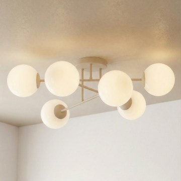 Candeeiro de tecto aplicado ROMA 6xE14/10W/230V bege