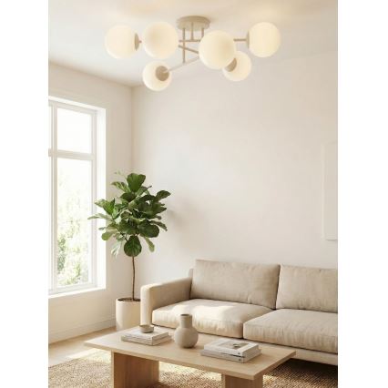 Candeeiro de tecto aplicado ROMA 6xE14/10W/230V bege