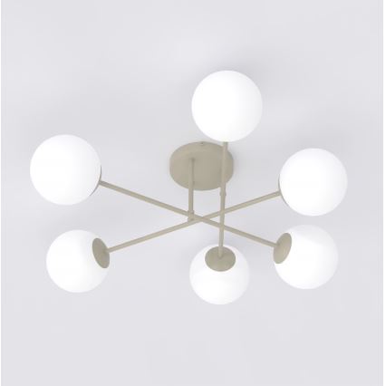 Candeeiro de tecto aplicado ROMA 6xE14/10W/230V bege