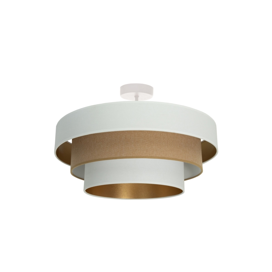 Candeeiro de tecto aplicado WENTA 1xE27/60W/230V Ø 50 cm branco/castanho