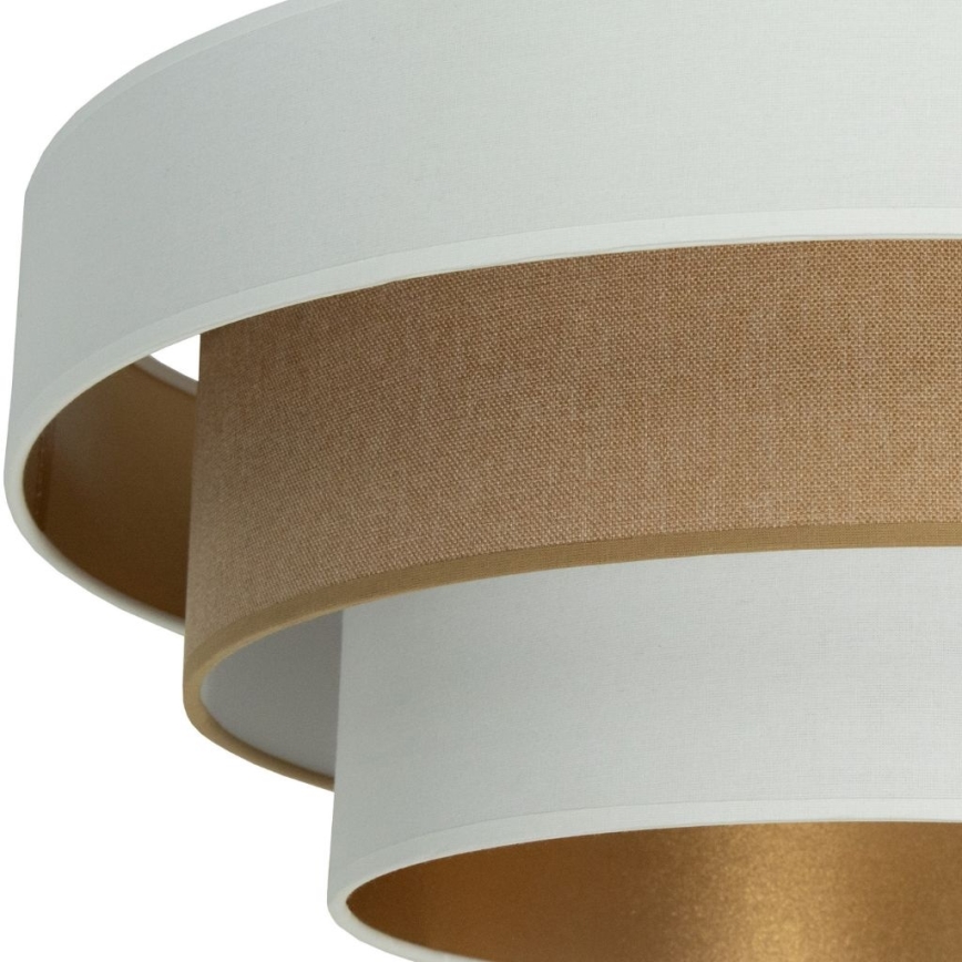 Candeeiro de tecto aplicado WENTA 1xE27/60W/230V Ø 50 cm branco/castanho