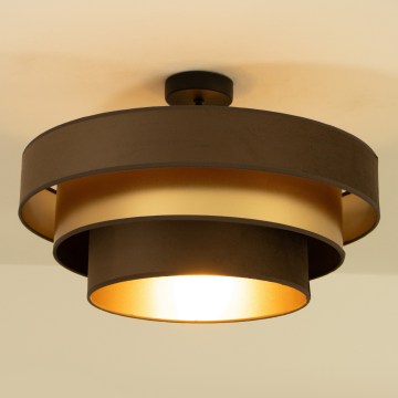 Candeeiro de tecto aplicado WENTA 1xE27/60W/230V Ø 50 cm castanho/dourado