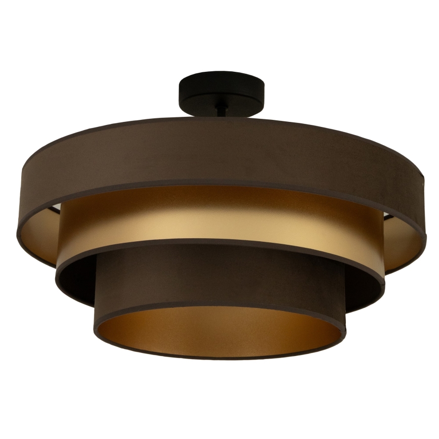 Candeeiro de tecto aplicado WENTA 1xE27/60W/230V Ø 50 cm castanho/dourado