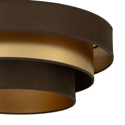 Candeeiro de tecto aplicado WENTA 1xE27/60W/230V Ø 50 cm castanho/dourado