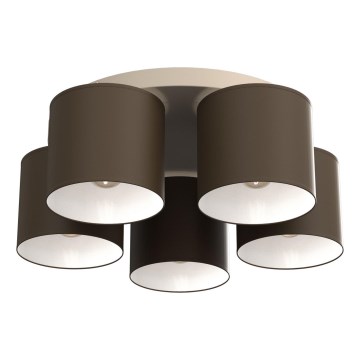 Candeeiro de tecto ARDEN 5xE27/15W/230V Ø 44 cm bege/castanho