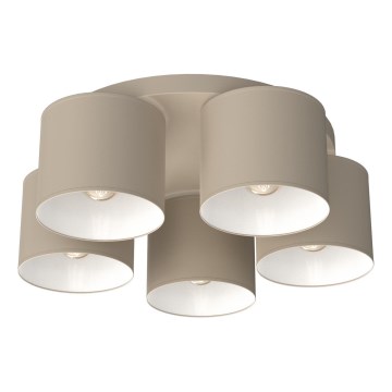 Candeeiro de tecto ARDEN 5xE27/15W/230V Ø 44 cm bege