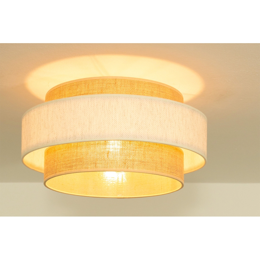 Candeeiro de tecto BOHO 1xE27/60W/230V Ø 40 cm creme/juta