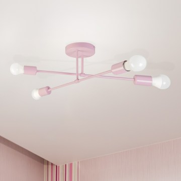 Candeeiro de tecto CAMBRIDGE 4xE27/15W/230V rosa