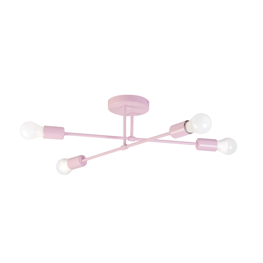 Candeeiro de tecto CAMBRIDGE 4xE27/15W/230V rosa