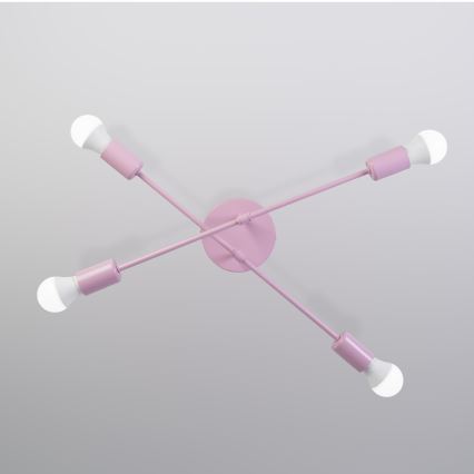 Candeeiro de tecto CAMBRIDGE 4xE27/15W/230V rosa