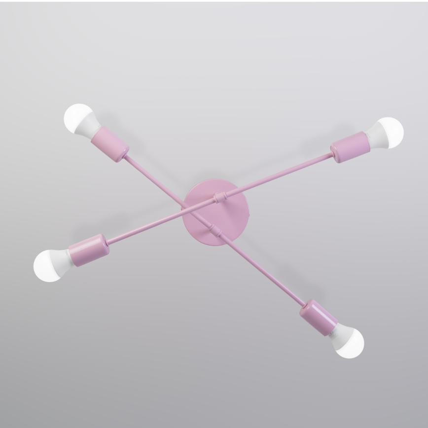 Candeeiro de tecto CAMBRIDGE 4xE27/15W/230V rosa