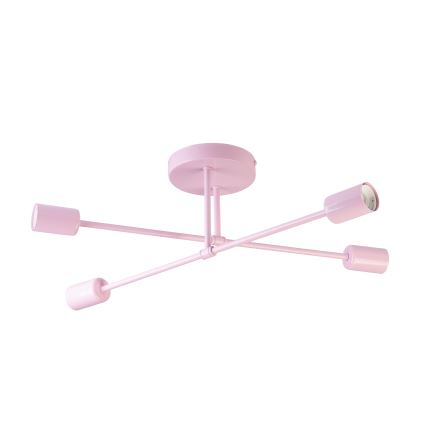 Candeeiro de tecto CAMBRIDGE 4xE27/15W/230V rosa