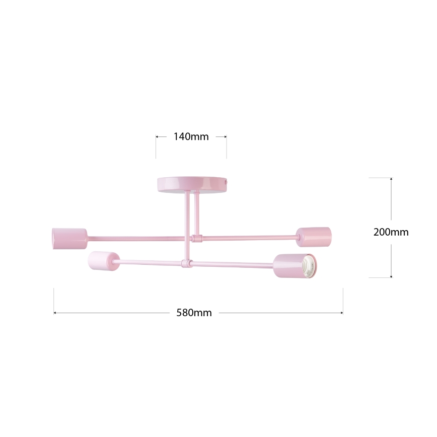 Candeeiro de tecto CAMBRIDGE 4xE27/15W/230V rosa
