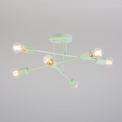 Candeeiro de tecto CAMBRIDGE 6xE27/15W/230V verde