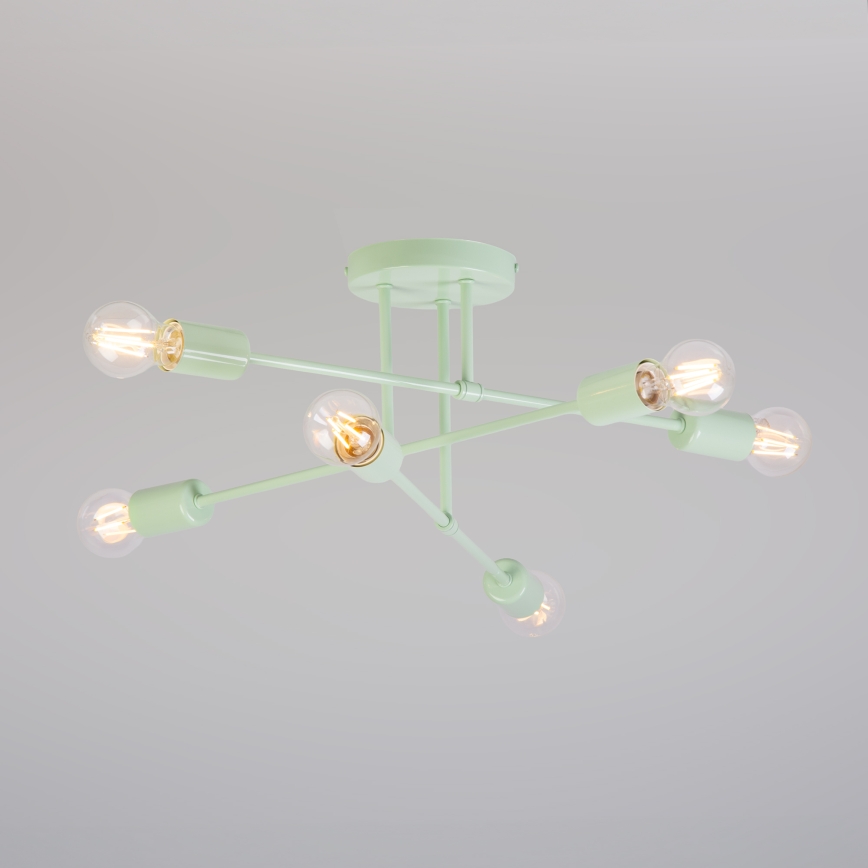 Candeeiro de tecto CAMBRIDGE 6xE27/15W/230V verde