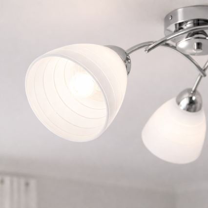 Candeeiro de tecto CLARA 3xE27/15W/230V, acabamento cromado brilhante