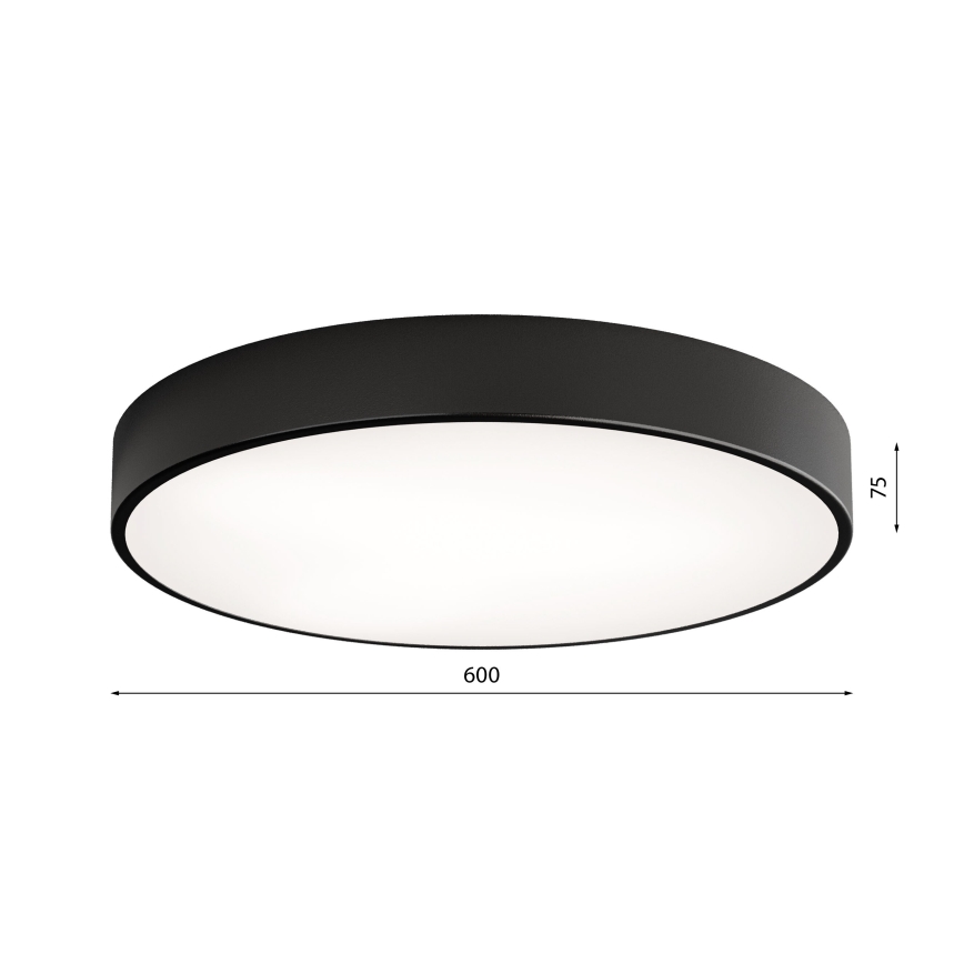 Candeeiro de teto com sensor de movimento e sensor crepuscular CLEO 5xE27/24W/230V diâmetro 60 cm preto