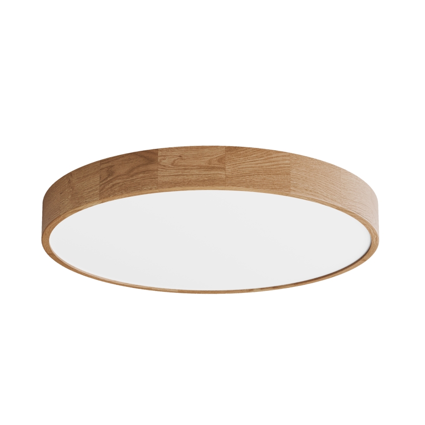 Candeeiro de teto com sensor de movimento e de crepúsculo CLEO, 6xE27/24W/230V, diâmetro 80 cm, acabamento em carvalho