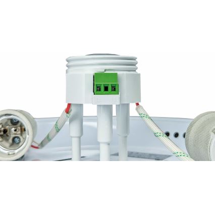 Luminária de teto MANA com sensor de movimento e crepuscular, 2xE27/40W/230V, diâmetro 30 cm, branca