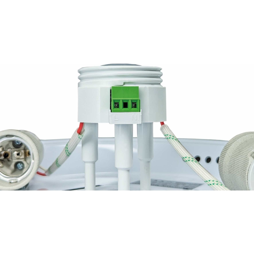 Luminária de teto MANA com sensor de movimento e crepuscular, 2xE27/40W/230V, diâmetro 30 cm, branca