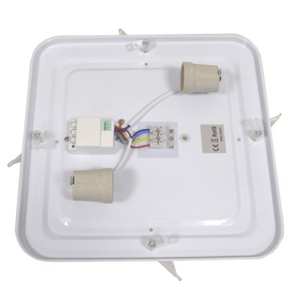 Candeeiro de tecto com sensor WILTON, 2xE27/60W/230V, 33x33 cm, preto