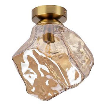 Candeeiro de tecto CRISTAL 1xE14/15W/230V latão/bege fumê