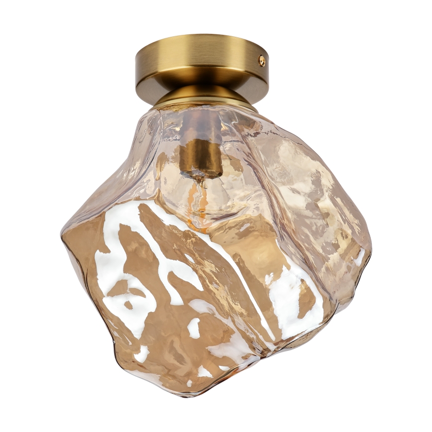 Candeeiro de tecto CRISTAL 1xE14/15W/230V latão/bege fumê