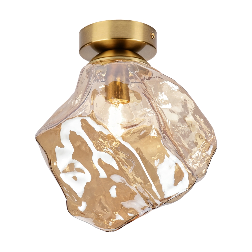 Candeeiro de tecto CRISTAL 1xE14/15W/230V latão/bege fumê