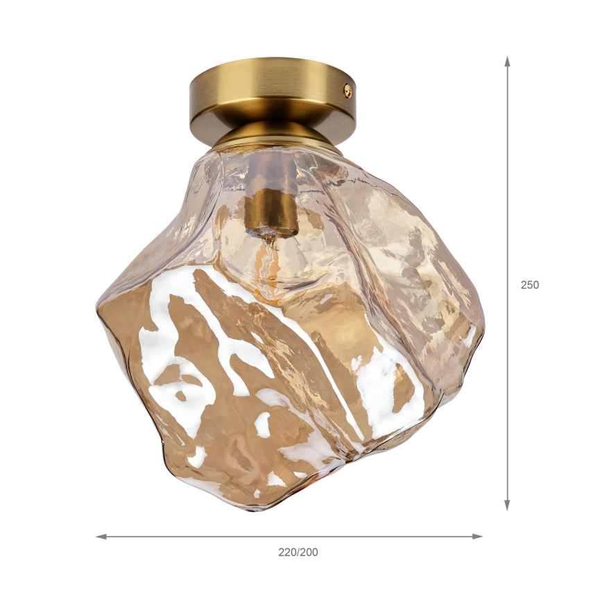 Candeeiro de tecto CRISTAL 1xE14/15W/230V latão/bege fumê