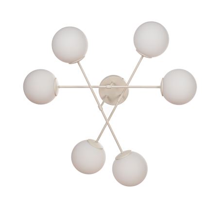 Candeeiro de tecto de montagem à superfície MOON 6xE27/15W/230V cor creme
