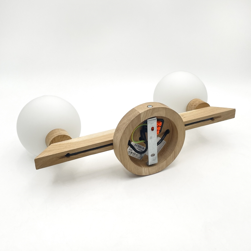 Candeeiro de tecto de montagem aparente ANTONIO 2xG9/5W/230V carvalho/branco