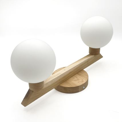 Candeeiro de tecto de montagem aparente ANTONIO 2xG9/5W/230V carvalho/branco