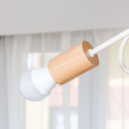 Candeeiro de tecto de montagem aparente OXFORD 3xE27/15W/230V pinho/creme