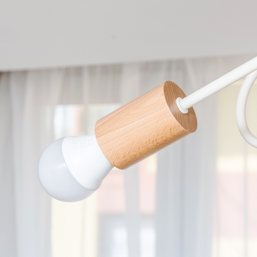 Candeeiro de tecto de montagem aparente OXFORD 3xE27/15W/230V pinho/creme