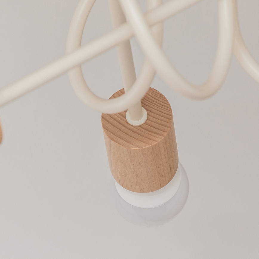 Candeeiro de tecto de montagem aparente OXFORD 3xE27/15W/230V pinho/creme