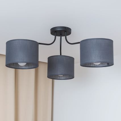 Candeeiro de tecto de montagem direta ALBA 3xE27/15W/230V cinzento