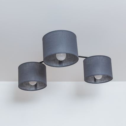 Candeeiro de tecto de montagem direta ALBA 3xE27/15W/230V cinzento