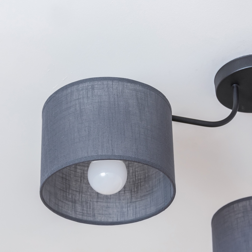 Candeeiro de tecto de montagem direta ALBA 3xE27/15W/230V cinzento