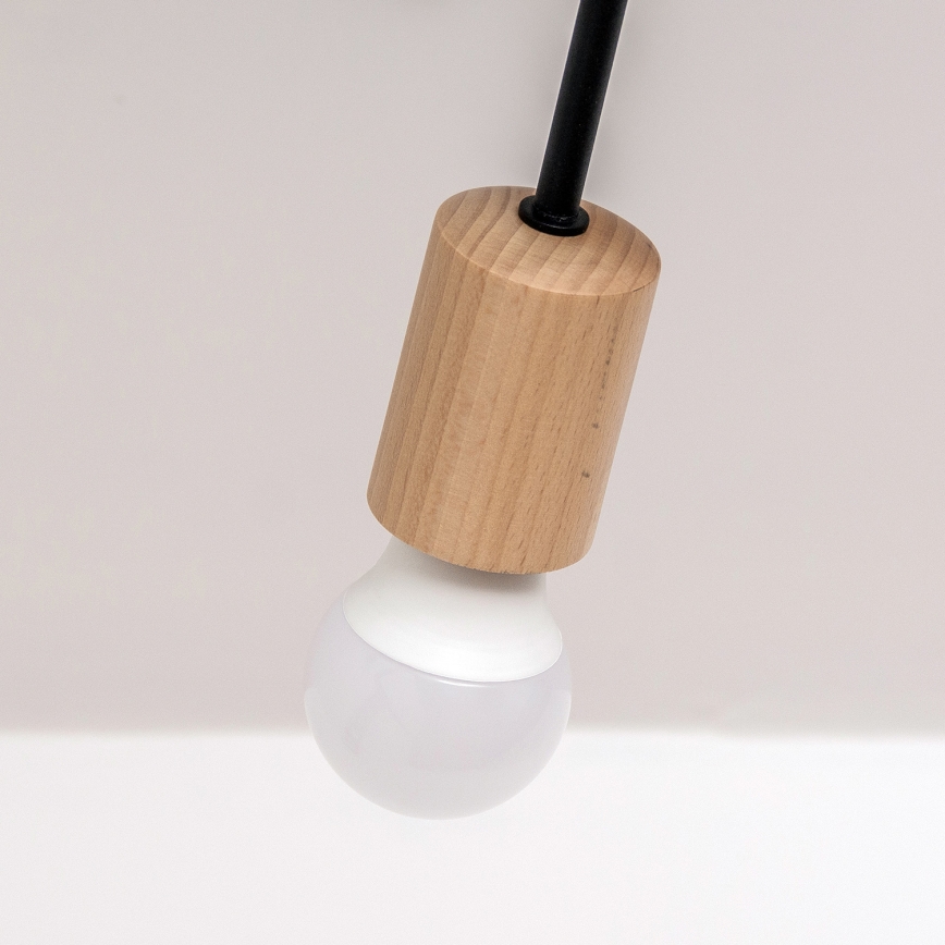 Candeeiro de tecto de montagem superficial OXFORD 5xE27/15W/230V pinho/preto