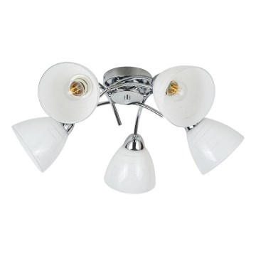 Candeeiro de tecto de sobrepor CLARA 5xE27/15W/230V cromado brilhante