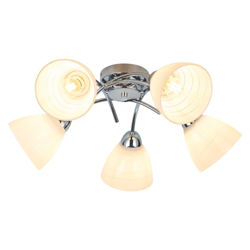 Candeeiro de tecto de sobrepor CLARA 5xE27/15W/230V cromado brilhante