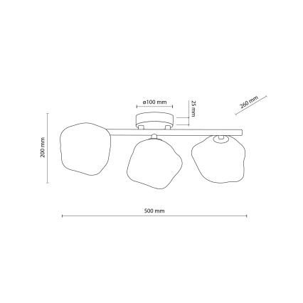Candeeiro de tecto de superfície LAVA 3xG9/8W/230V bege/vidro fumê